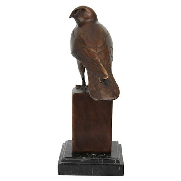 falconry Falcon Quality Lost Wax Bronze Statue Art Deco Era Sculpture